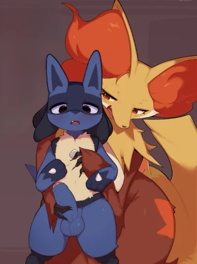 Delphox săn bé Lucario cu bự