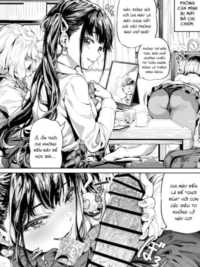 Mấy bà chị và con cu khổng lồ của thằng em [The Nerd's Massive Cock] 